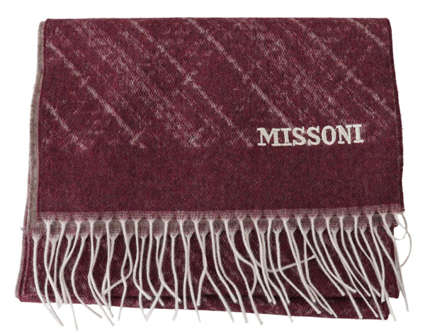 Missoni Maroon 100 % Cashmere Unisex kaulanauha hapsut huivi