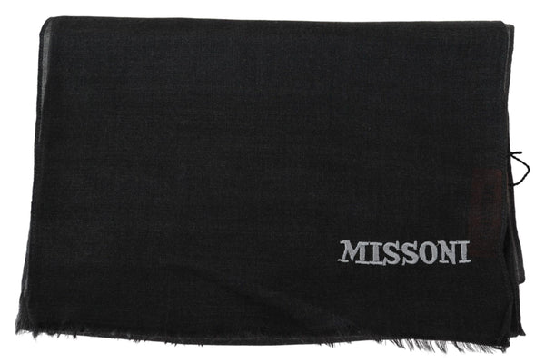 Missoni musta 100 % villainen unisex-kaulahuivi