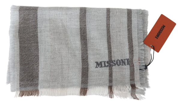 Missoni monivärinen raidallinen villainen unisex-kaulahuivi