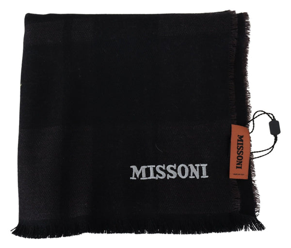 Missoni musta 100 % villainen unisex-kaulahuivi