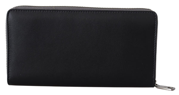 Dolce &amp; Gabbana musta vetoketjullinen Continental Clutch -nahkalompakko