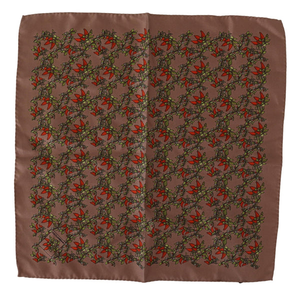 Dolce &amp; Gabbana Brown Carrots Print Silkkinenäliina