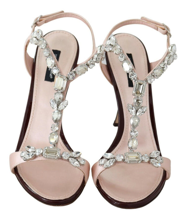 Dolce &amp; Gabbana Pink Crystals Heels Keira Sandaalit