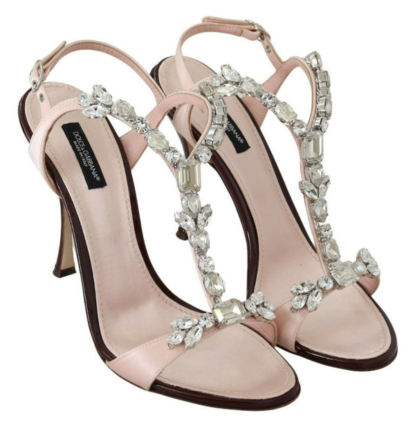 Dolce &amp; Gabbana Pink Crystals Heels Keira Sandaalit