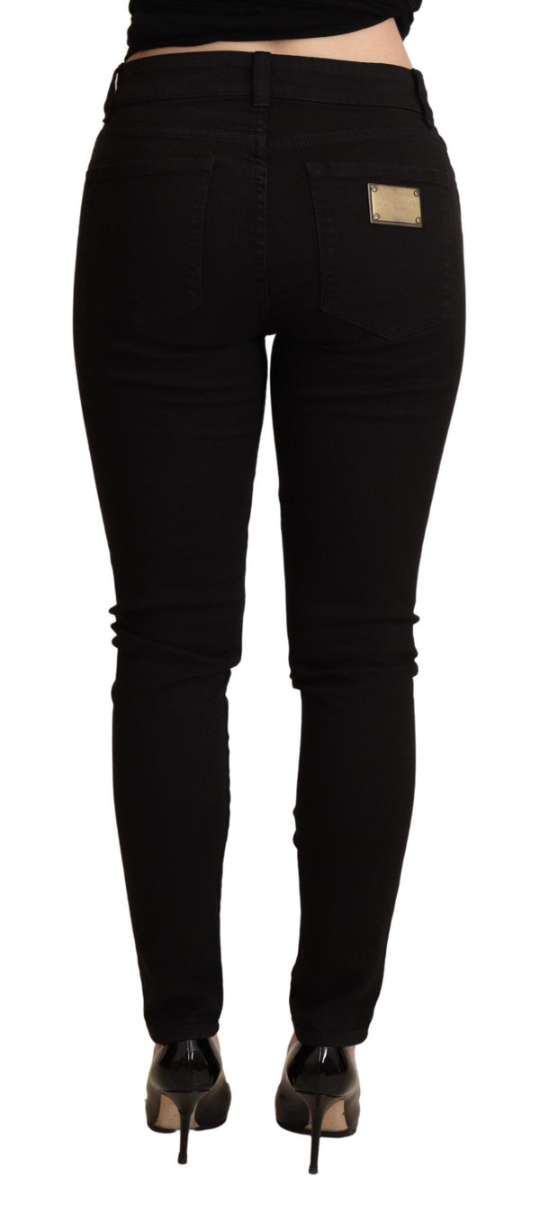 Dolce &amp; Gabbana Black Skinny Denim Cotton Stretch -housufarkut