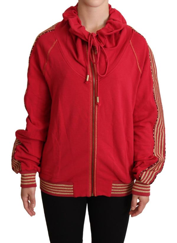 John Galliano Red Full Zip Jacket Sweatshirt hupullinen villapaita