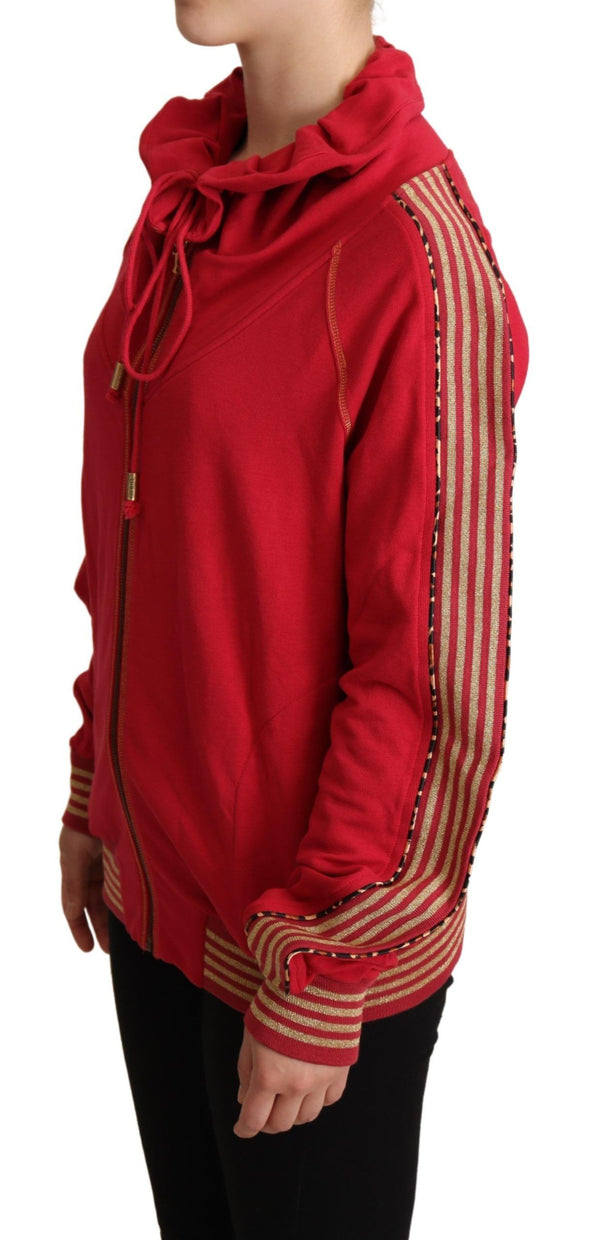 John Galliano Red Full Zip Jacket Sweatshirt hupullinen villapaita