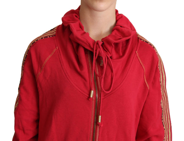 John Galliano Red Full Zip Jacket Sweatshirt hupullinen villapaita