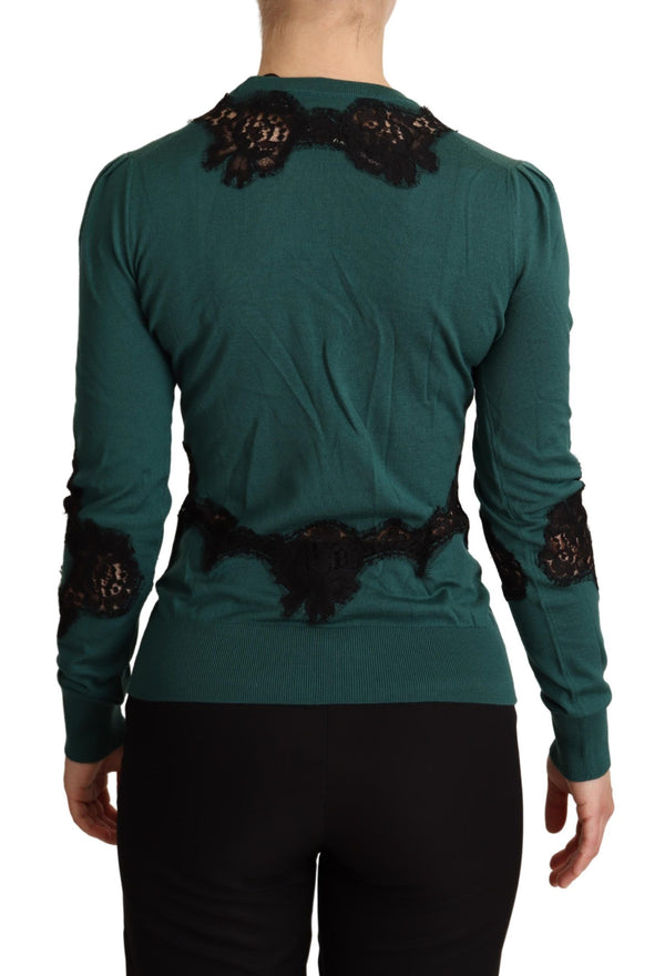 Dolce &amp; Gabbana Green Wool Crewneck villapaita