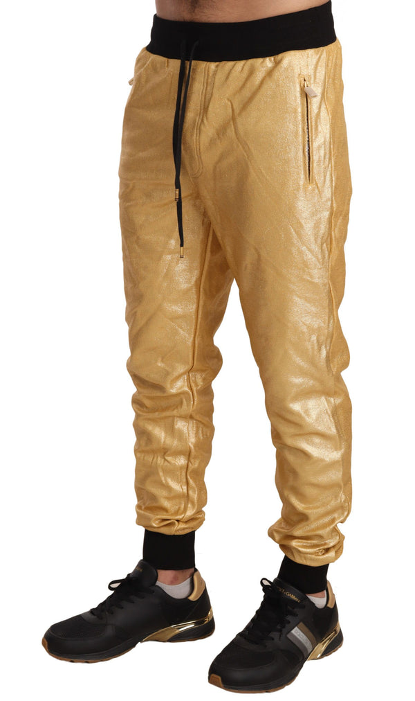 Dolce &amp; Gabbana Gold Pig Of The Year Cotton Trousers Pants