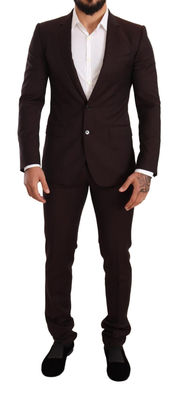 Dolce &amp; Gabbana Bordeaux Wool MARTINI Slim Fit -puku