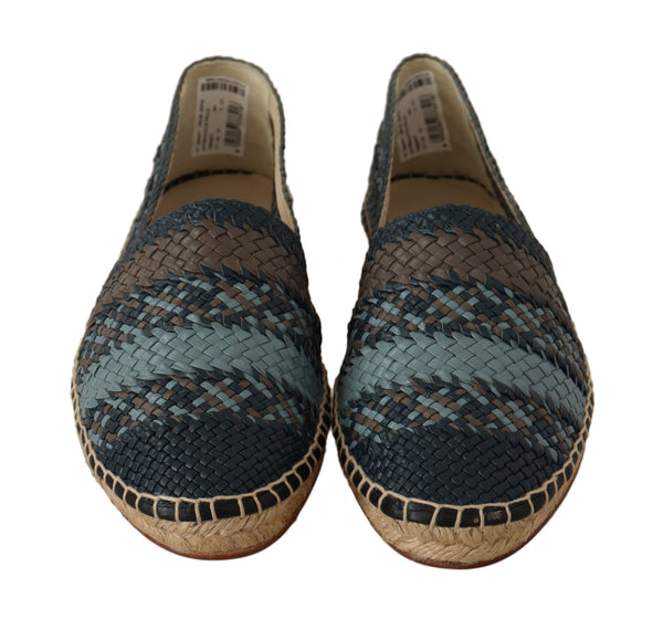 Dolce &amp; Gabbana Blue Grey Slip on Buffalo Espadrille -kengät