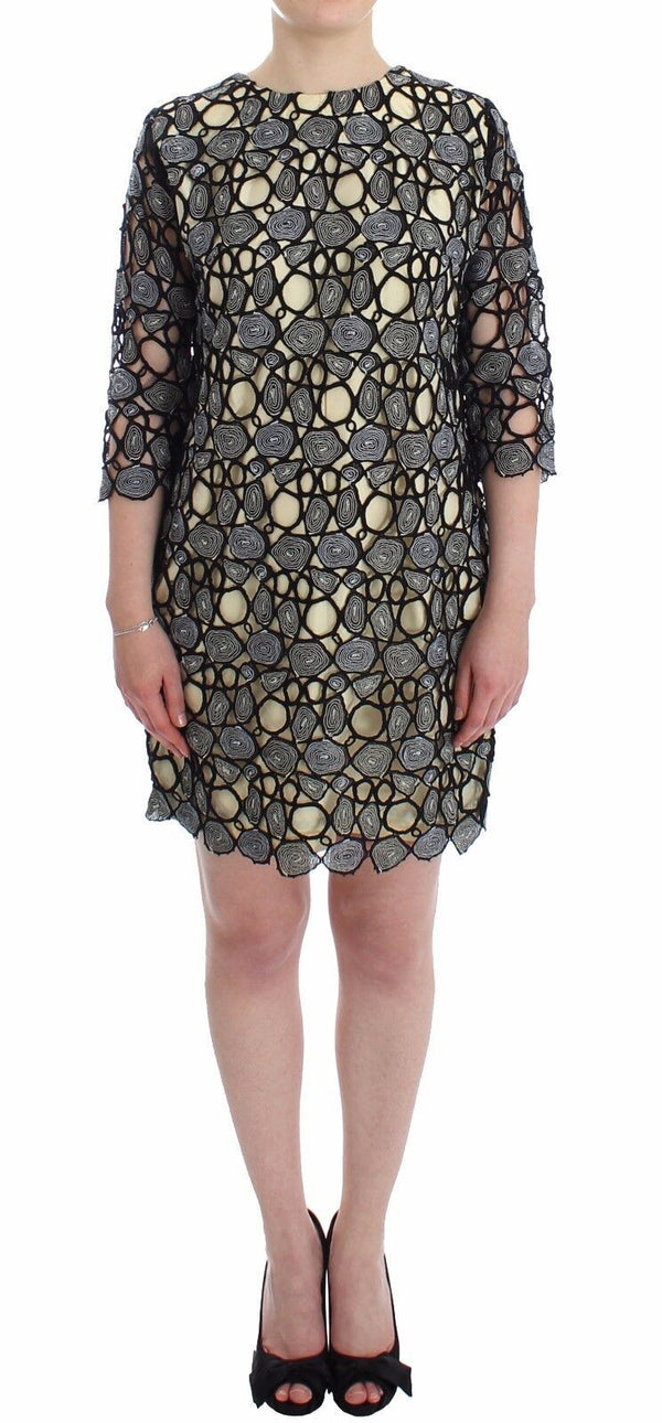 Lanre Da Silva Ajayi Black Cream Sheath Dress Shift -minimekko