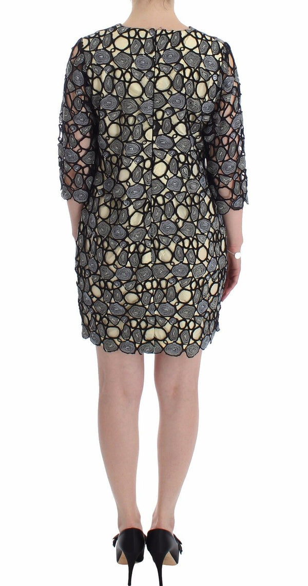 Lanre Da Silva Ajayi Black Cream Sheath Dress Shift -minimekko