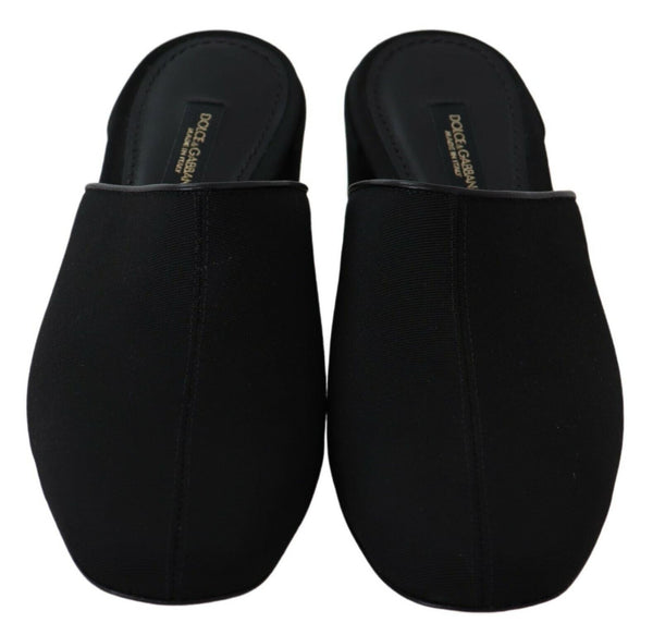 Dolce &amp; Gabbana Black Grosgrain Slides Sandaalit Naisten kengät