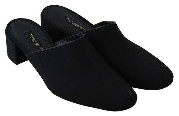 Dolce &amp; Gabbana Black Grosgrain Slides Sandaalit Naisten kengät