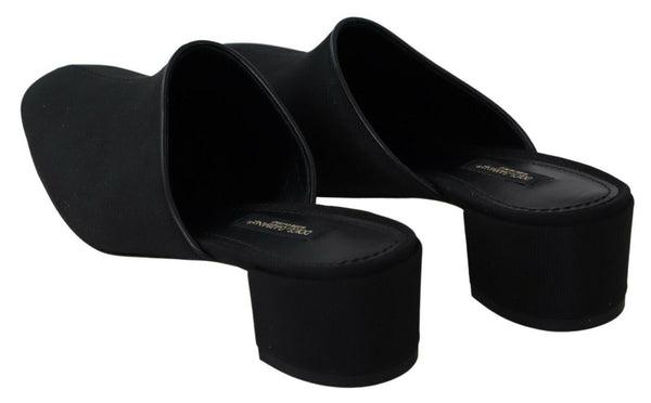 Dolce &amp; Gabbana Black Grosgrain Slides Sandaalit Naisten kengät