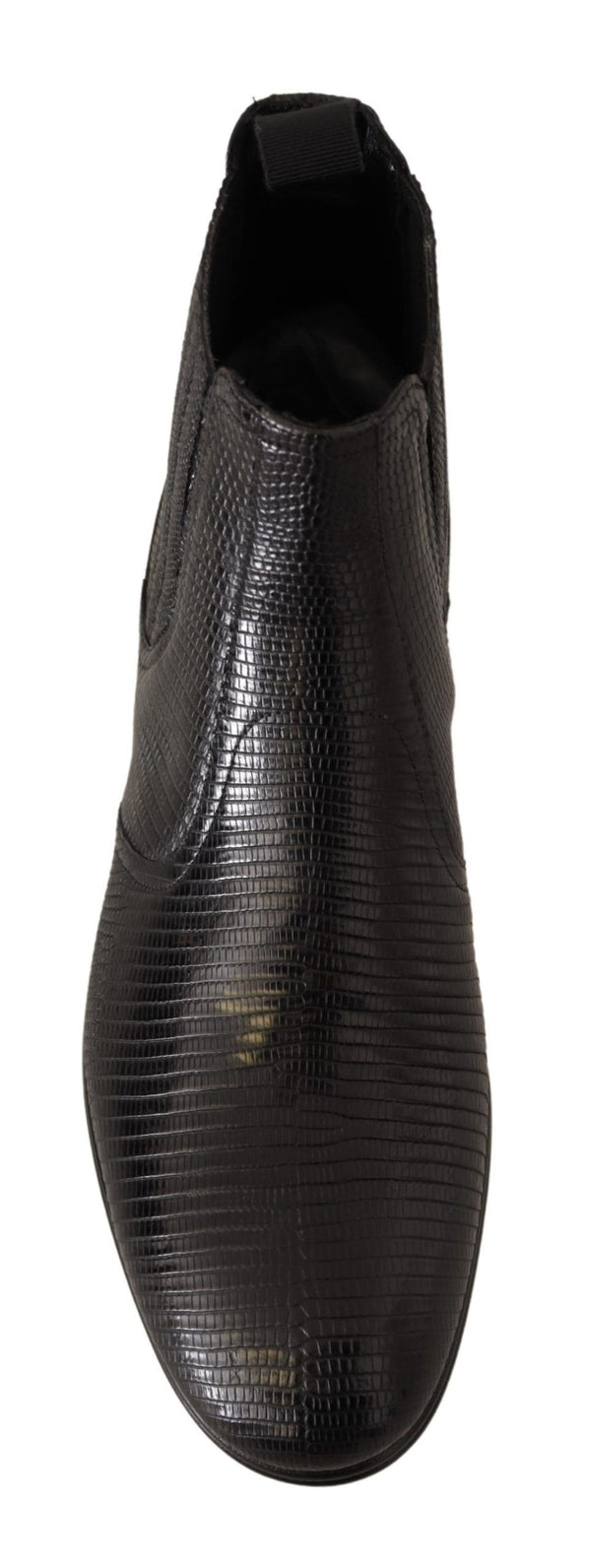 Dolce &amp; Gabbana Black Leather Lizard Skin -nilkkurit