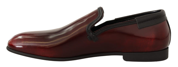 Dolce & Gabbana Elegant Bordeaux Leather Loafers