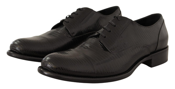 Dolce &amp; Gabbana Black Lizard -nahkaiset Derby-mekkokengät