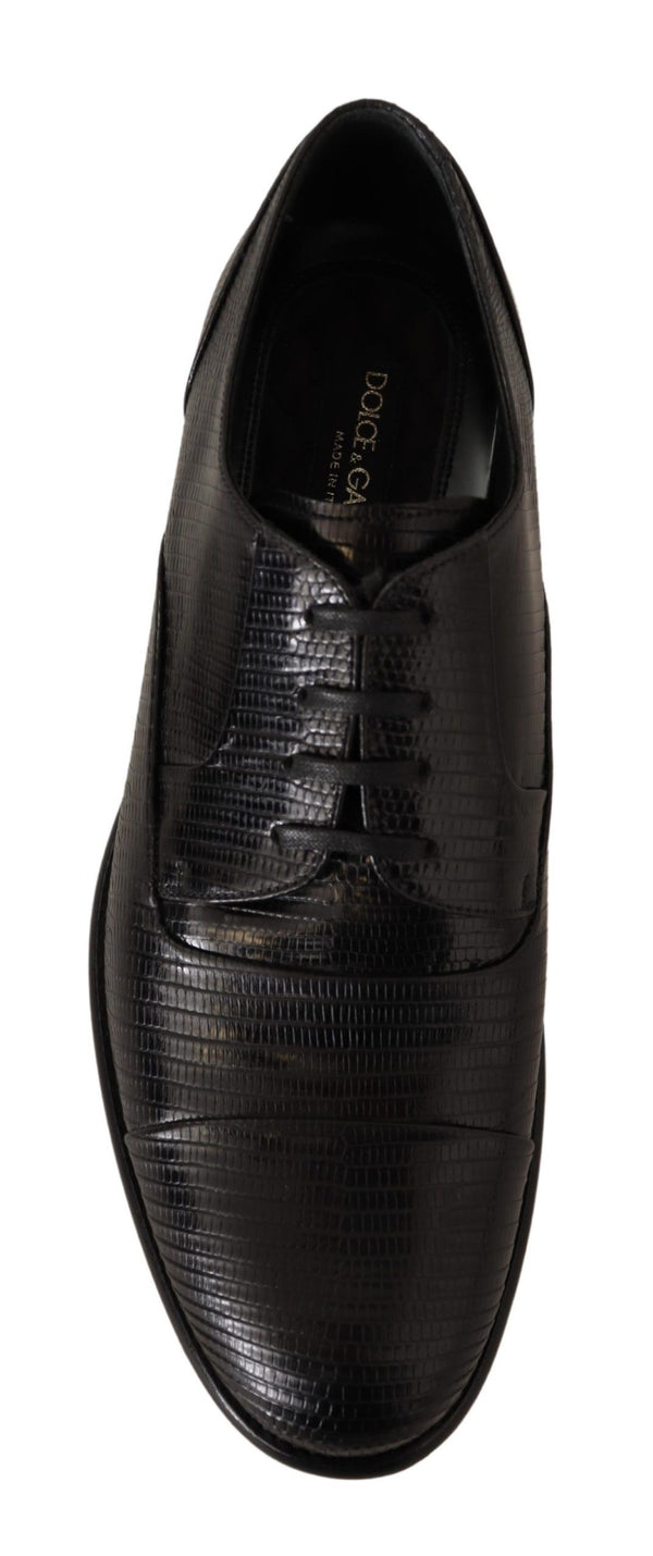 Dolce &amp; Gabbana Black Lizard -nahkaiset Derby-mekkokengät