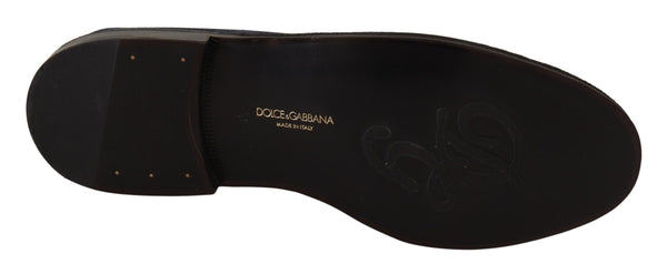 Dolce &amp; Gabbana Blue Leather Slip On Loafers -kengät