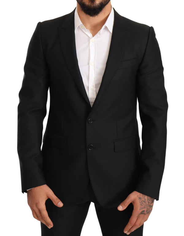 Dolce &amp; Gabbana Black Wool Slim 2-osainen setti MARTINI Suit