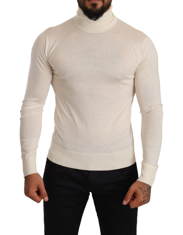 Dolce &amp; Gabbana Cream Cashmere Turtleneck villapaita