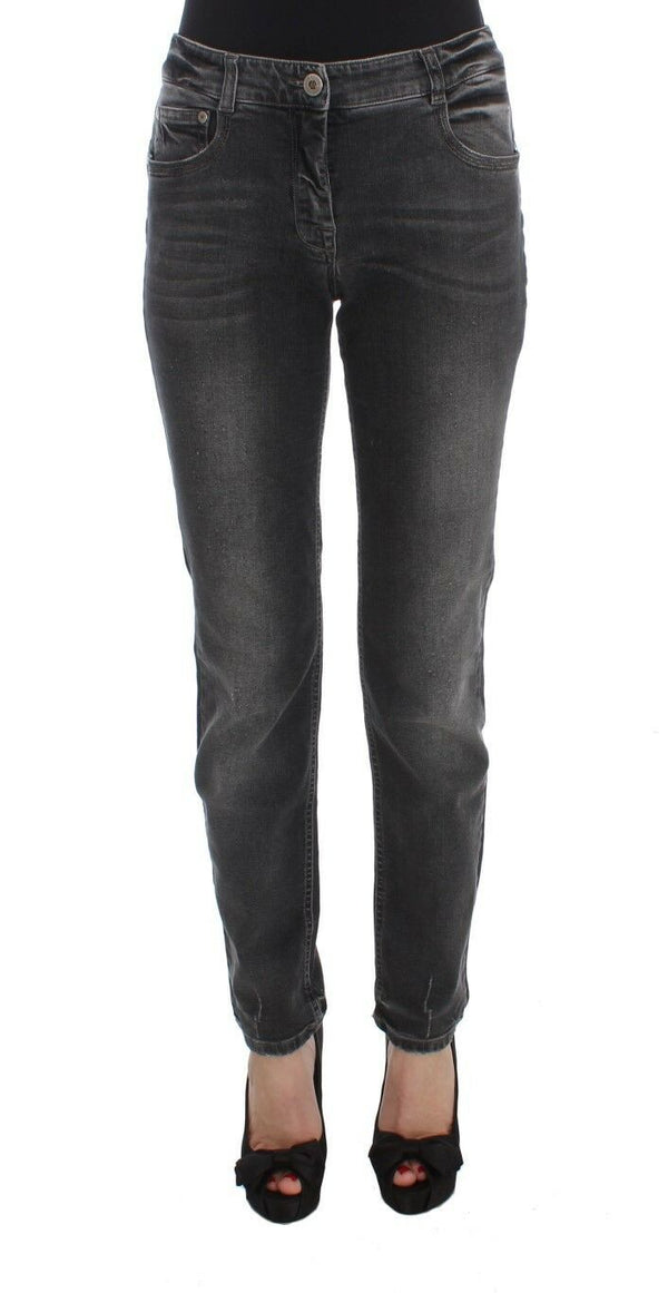 Ermanno Scervino Grey Wash Cotton Blend Stretch Jeans Pants