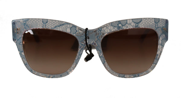 Dolce &amp; Gabbana Blue Lace Acetate -suorakulmio-aurinkolasit