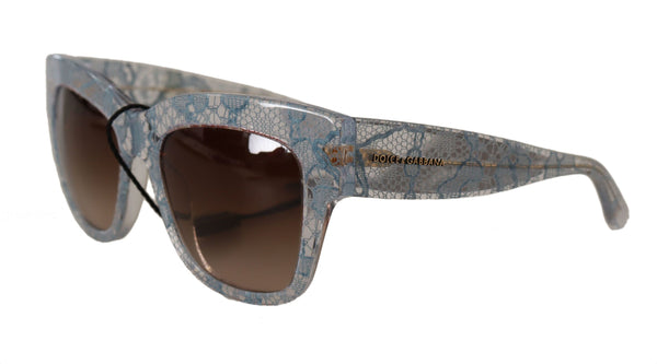 Dolce &amp; Gabbana Blue Lace Acetate -suorakulmio-aurinkolasit