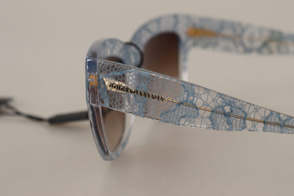 Dolce &amp; Gabbana Blue Lace Acetate -suorakulmio-aurinkolasit