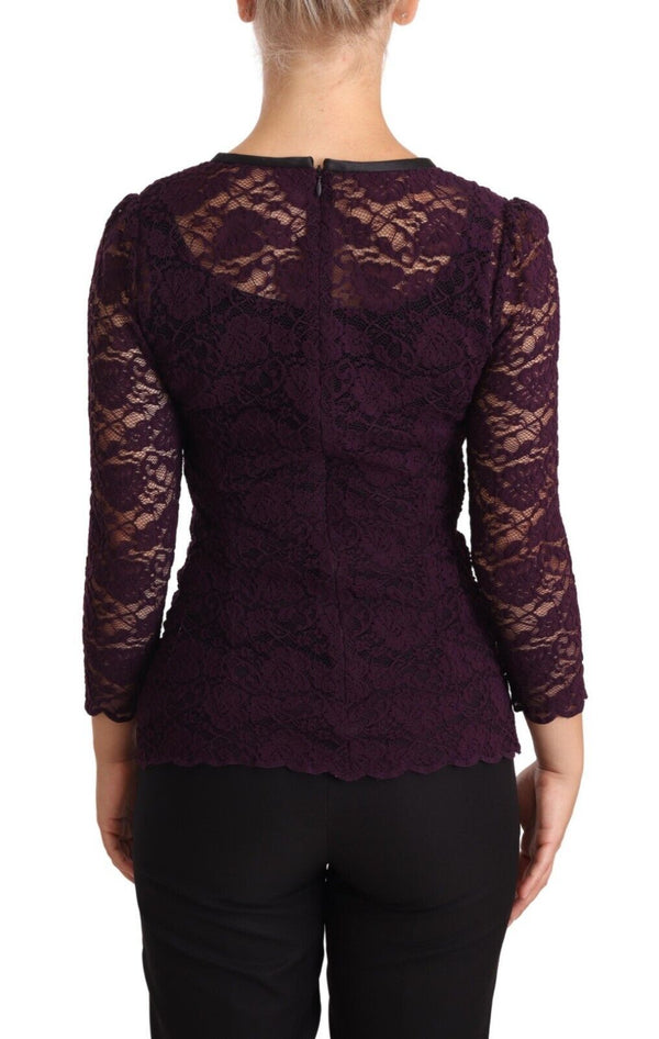 Dolce &amp; Gabbana Purple Lace pitkähihainen pusero