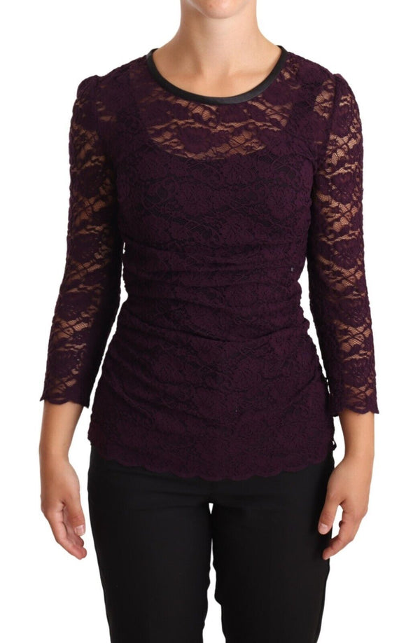 Dolce &amp; Gabbana Purple Lace pitkähihainen pusero