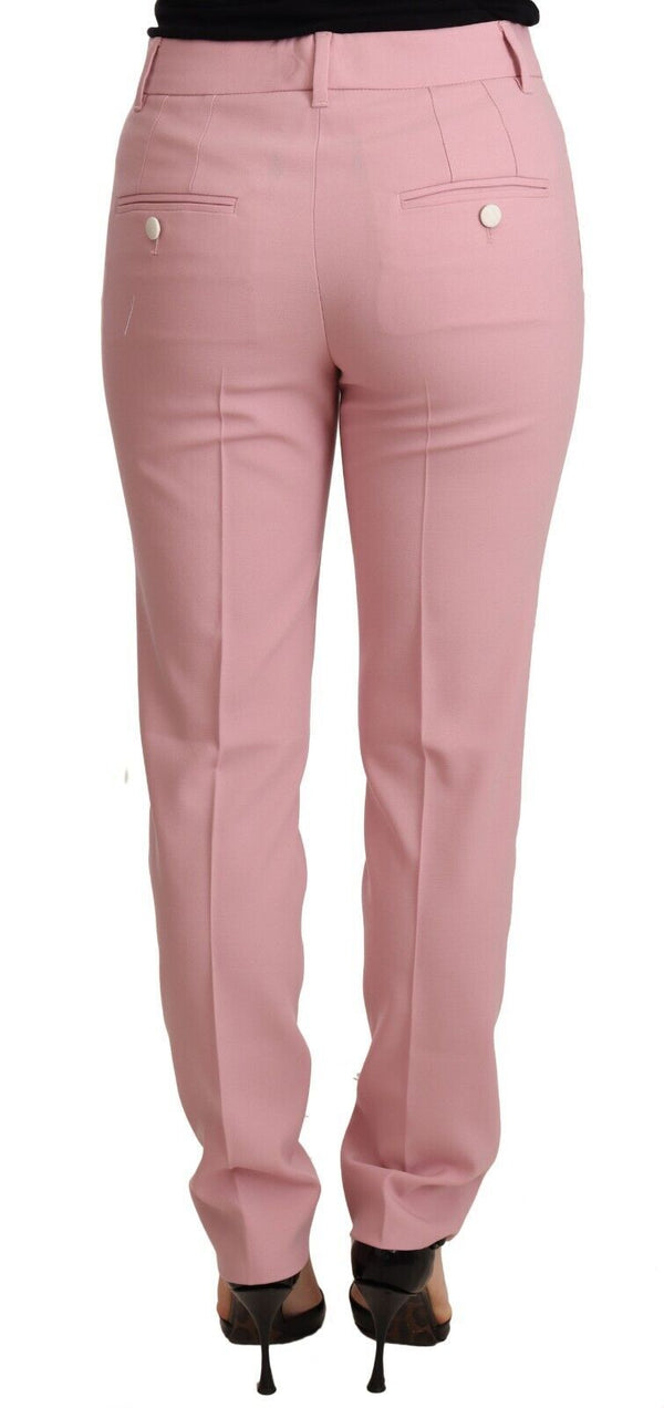 Dolce & Gabbana Elegant Pink Tapered Wool Trousers