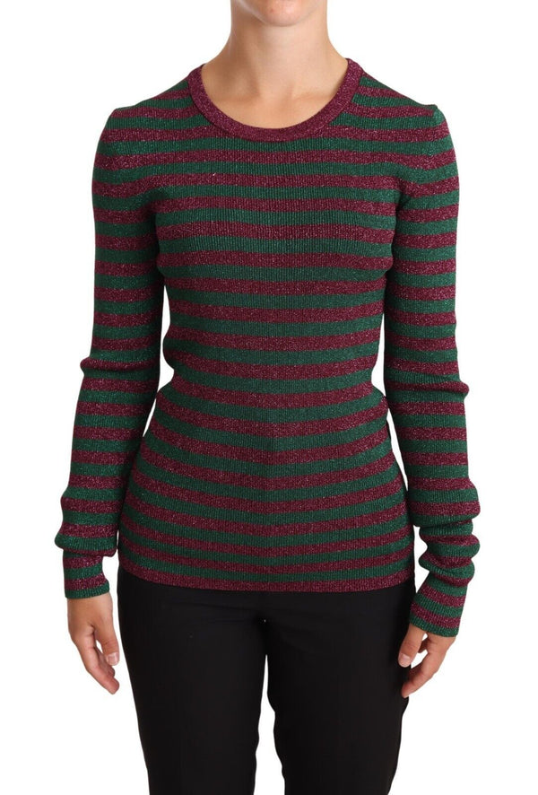 Dolce &amp; Gabbana monivärinen raidallinen Crew Neck -neulepusero