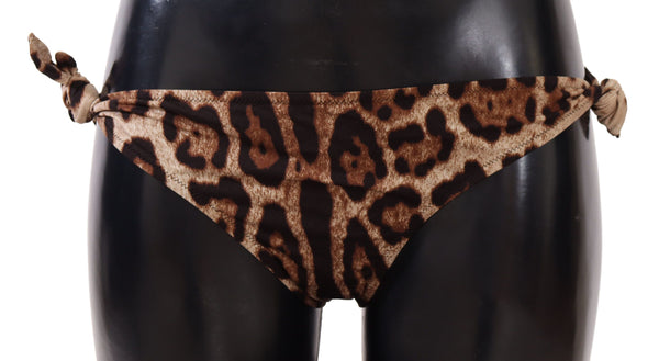 Dolce &amp; Gabbana Bikini Bottom Ruskea Leopard Print -uimapuku Uimapuku