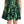 Dolce & Gabbana Elegant Flared Mini A-Line Dress in Green Leaf Print