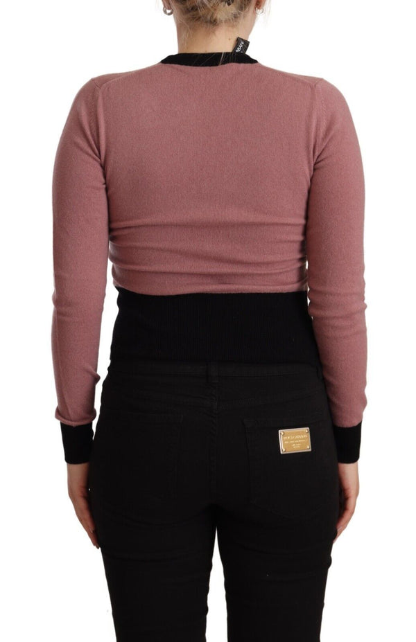 Dolce &amp; Gabbana Pink Cashmere Crewneck Sartoria Pullover Sweater