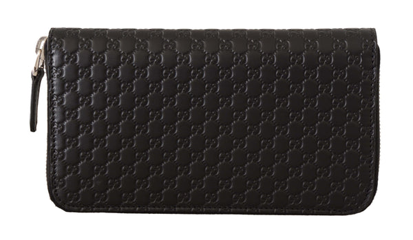 Gucci Black Wallet Microguccissima nahkainen vetoketjullinen lompakko