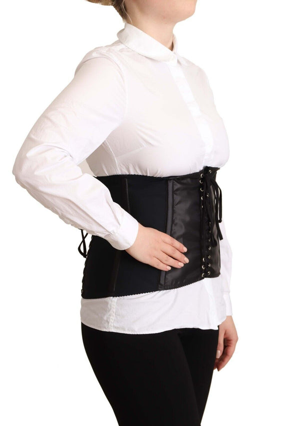 Dolce &amp; Gabbana Black Corset Belt Stretch vyötärönauha