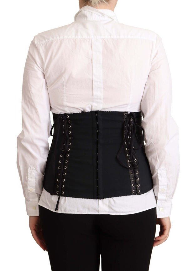 Dolce &amp; Gabbana Black Corset Belt Stretch vyötärönauha