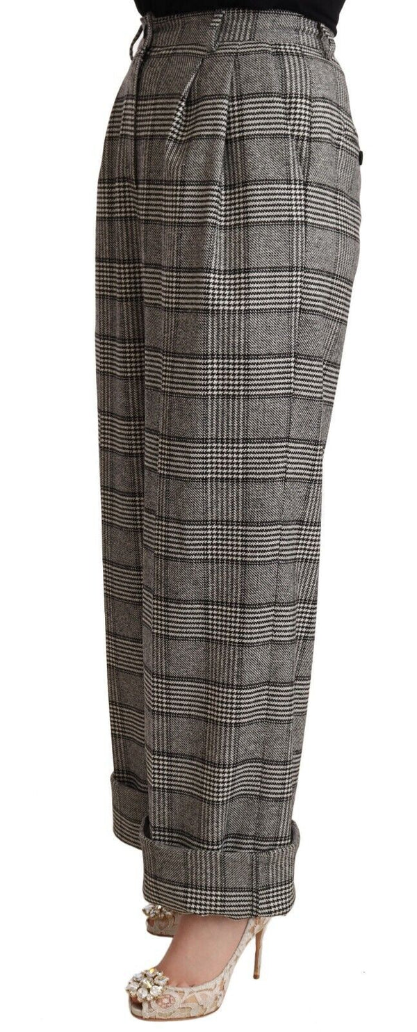 Dolce &amp; Gabbana Grey Tartan Straight Housuvillahousut