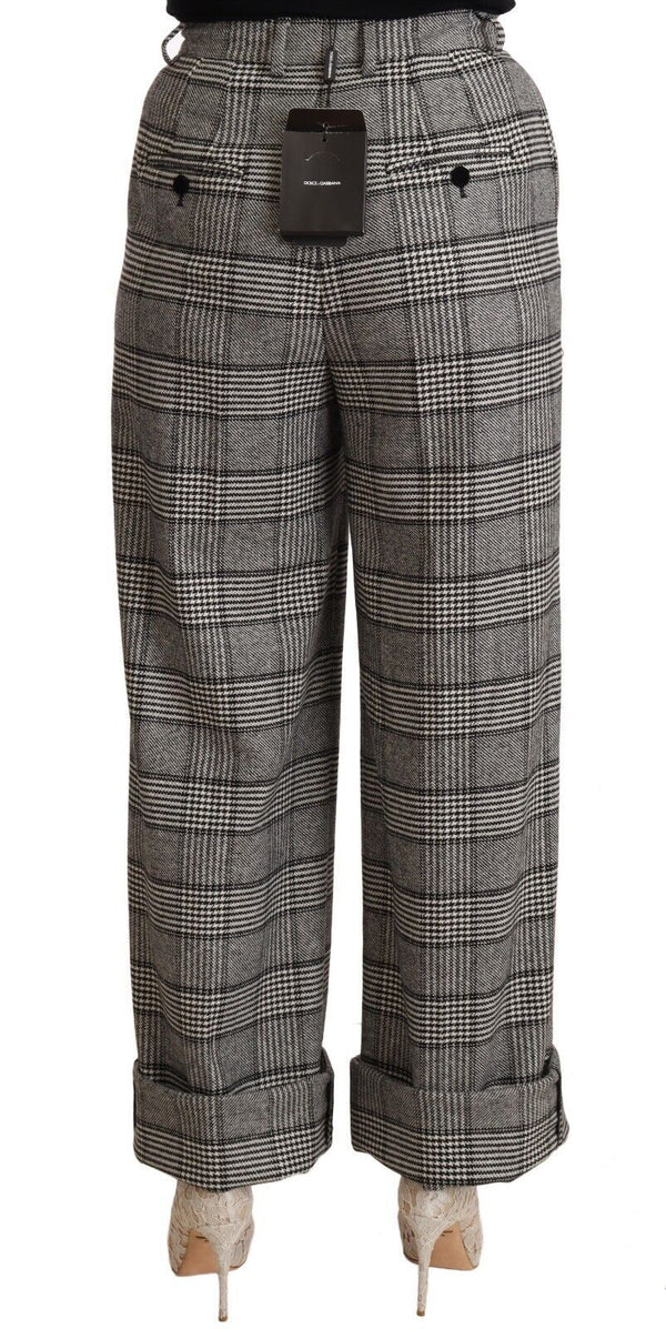 Dolce &amp; Gabbana Grey Tartan Straight Housuvillahousut