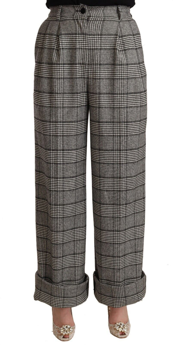 Dolce &amp; Gabbana Grey Tartan Straight Housuvillahousut