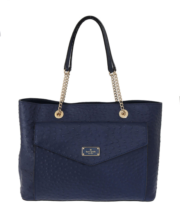 Kate Spade Blue Leather Halsey la vita Strutsikäsilaukku