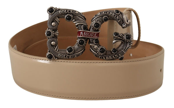 Dolce &amp; Gabbana Beige Nahka Hopea Logo Solki Amore Belt