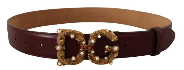 Dolce &amp; Gabbana Bordeaux nahka messinki Logo solki barokki Amore Belt