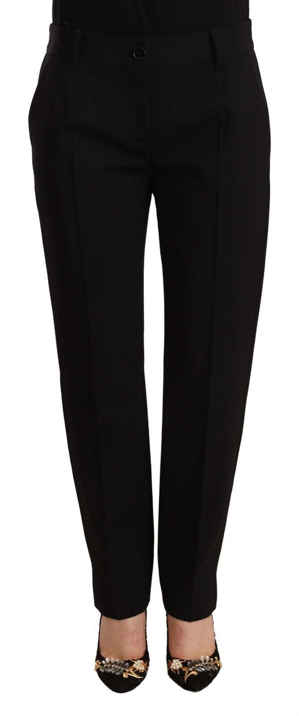 Dolce &amp; Gabbana Black Mid Waist Skinny Housuvillahousut