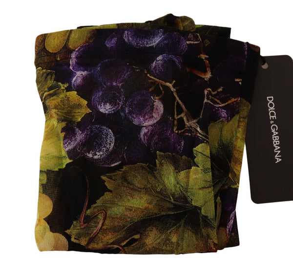 Dolce & Gabbana Elegant Black Grapes Printed Nylon Tights